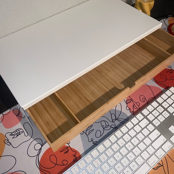 Ikea ELLOVEN Monitor stand with drawer, white - Picture 4 of 10